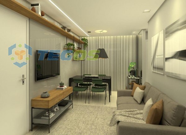 Apartamento no ED Themis em Contagem com +- 53m2, 02 quartos, elevador, piso laminado nos quartos e sala e 01 vaga demarcada sob pilotis. Foto 3