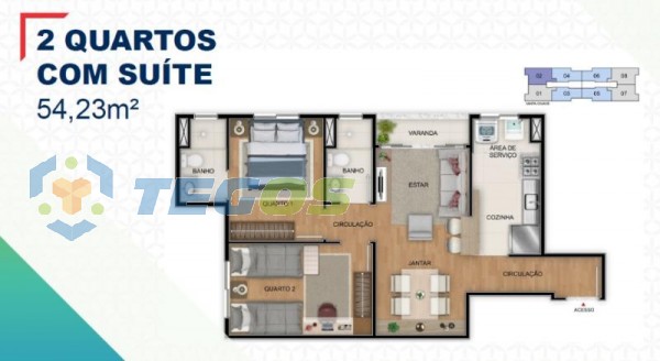 EXCELENTE APARTAMENTO COM 2 QUARTOS COM SUÍTE Foto 4